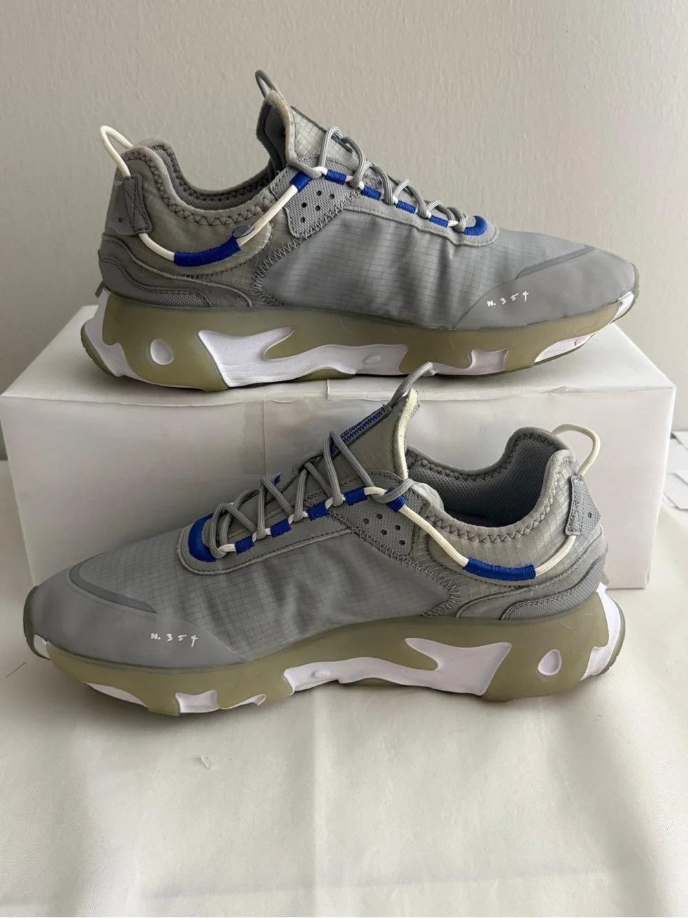 Nike React Live Running Shoes LT Smoke Grey Blue Shoes CV1772-004 Men’s Size 12